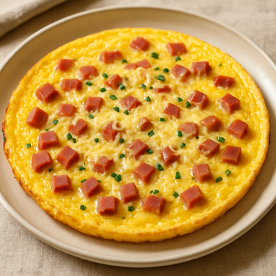 Bild zeigt ein Schinken-Käse-Ei Gericht